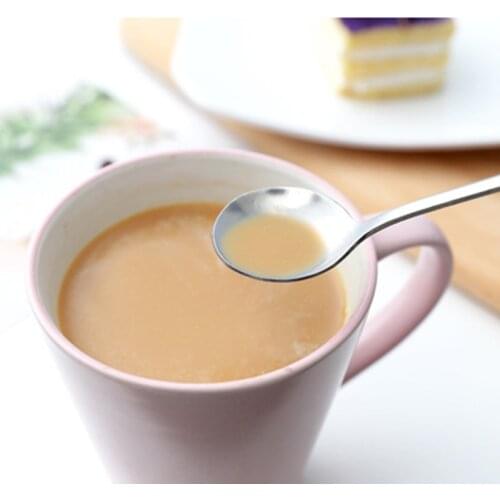 Long Handle Round Spoons Stainless Steel Coffee Scoop Dessert Spoon Cooking Mixing Stirr Salad Spoon Fork Spoon Tableware