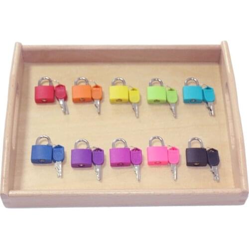 Montessori Materials Teaching Aids Childrens Early Education Key Lock Sensory Toys Montessori Color Lock Learning To Unlock