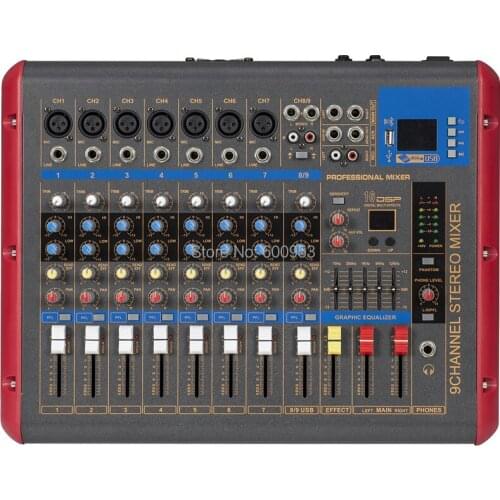 MiCWL 9 Channel Bluetooth Karaoke Microphone Mixing Console Mixer for Stage Studio Recording SMR900-USB