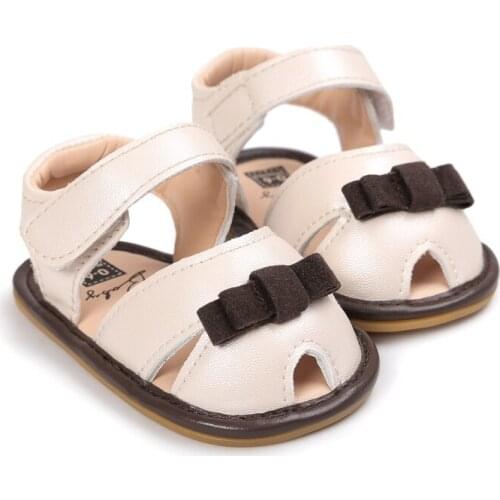 Lovely Girls Summer Princess Style Kids Cute Bowknot Anti-skid Hollow Out Breathable Baby PU Sandal