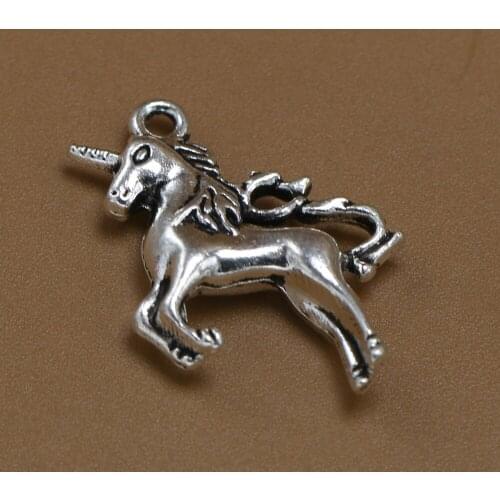 3PCS/lot Fashion Cute Unicorn Horse Pendant Jewelry Making DIY Accessories Keychain Women Necklaces Bracelets Charms Trinket