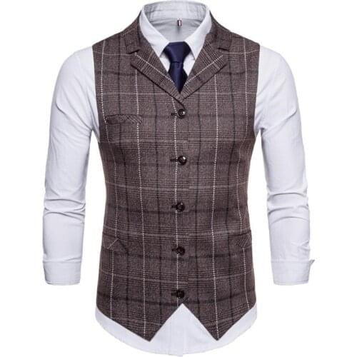 2019 New Arrival fashion Casual Sleeveless Formal Business Vests For Men Slim Fit Mens Waistcoat Suit Vest Male Dress Jacket