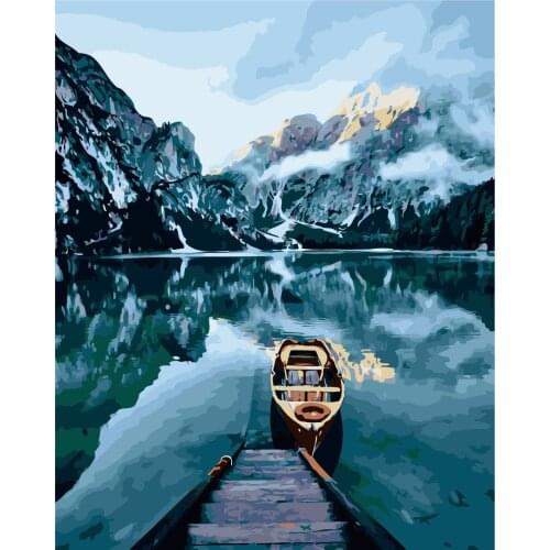 Landscape Paint By Numbers DIY Oil Painting By Numbers on Canvas Scenery 40x50cm Frameless Number Painting Decor