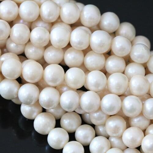 Natural good quality white freshwater pearl beads nearround 7-8mm fashion loose beads jewelry making 15inch B1323