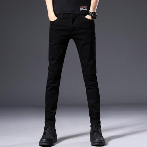 New Arrival Mens Stretch Slim Jeans Popular High Quality Fashion Comfortable Black Denim Trousers Casual Pencil Pants Hot Sales