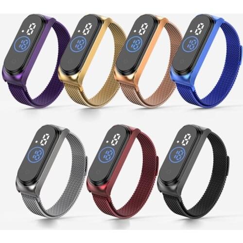 New Led suction iron band sports bracelet student waterproof electronic watch fashion touch digital ladies watch