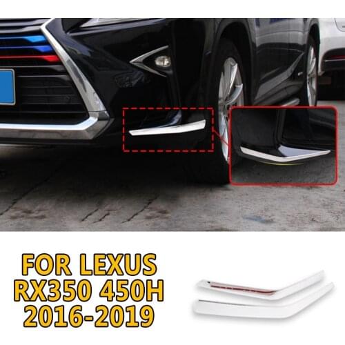 Pcmos Chromium Styling Front Bumper Both Side Lip Molding Cover For LEXUS RX350 450h 2016-2019 Exterior Parts Sticker New Parts