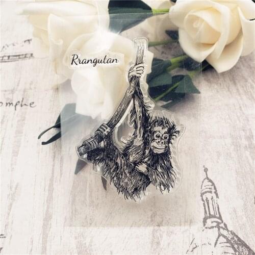 Hot 6*9cm orangutans Transparent Clear Stamps / Silicone Seals Roller Stamp for DIY scrapbooking photo album/Card Making