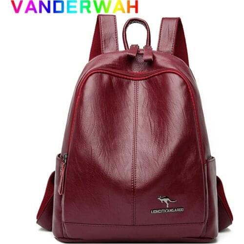 Simple Large Capacity Pu Leather Backpacks for School Teenagers Girls Casual Brand Designer Backpack Fashion Ladies Bookpack Sac