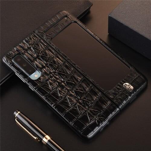 Shockproof Protective Back Cover Shell Luxury Leather Phone Case for Samsung W20/Fold/F9000 Phone Parts