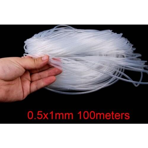 0.5x1mm 100 meter 0.5mm Transparent silica gel tube food grade silicone tube lucency silicon hose FDA tasteless capillary tubing