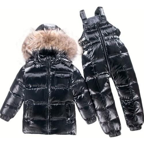 Russia Winter coat for Boys Coat 2-6 Years Childrens Clothing for Girls Outerwear Cute Blue Snowsuit Kids Winter Clothes Sets