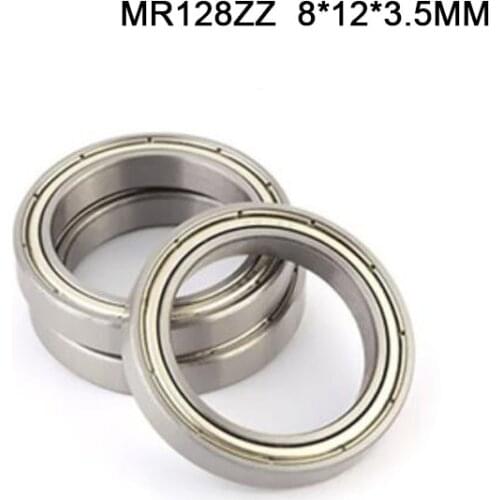 Free Shipping High Quality 10 PCS MR128ZZ ABEC-1 8X12X3.5 mm Deep groove Ball Bearings MR128 / L-1280 ZZ Miniature MR128-2Z