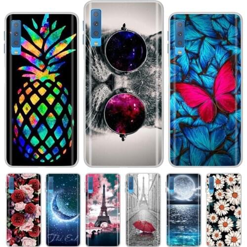 Silicone Case For Samsung Galaxy A7 2018 Soft TPU Cover Cute Fashion Case For Samsung Galaxy A 7 2018 A750 Bumper Coque Capa