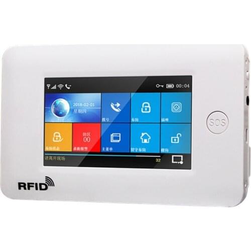 WIFI GSM Alarm System 4.3inch TFT Color Screen 2G 3G GPRS Home Security Alarm Host APP RFID Control With 10 Language