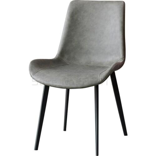 Household modern dining chair simple Nordic chair light luxury creative designer iron armchair