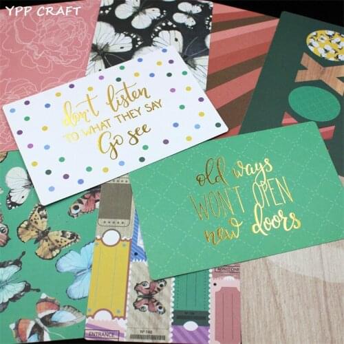 YPP CRAFT 10Pcs 4'' * 6'' Double-side Printed Colorful Paper Cards for Scrapbooking DIY Projects/Photo Album/Card Making Crafts