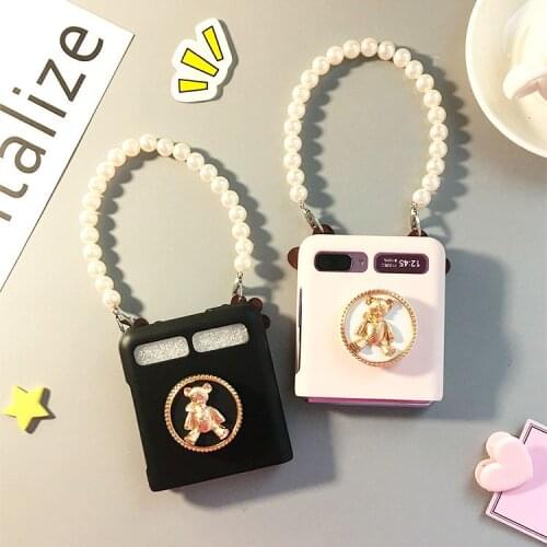 For Samsung Galaxy zflip / f7070 / f7000 bracket mobile phone case hand rope anti falling protective cover