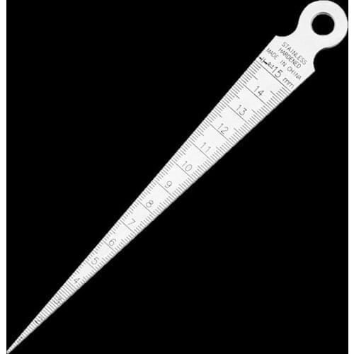 1 Piece 1-15mm Stainless Steel Wedge Feeler Gauge Gap Hole Measuring Tool Wedge Feeler Hole Gap Taper Aperture Scale