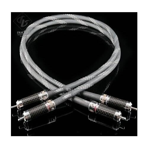 2pcs SLK-KA14 7N high purity copper audio signal cable XLR carbon fiber rhodium plated RCA lotus plug