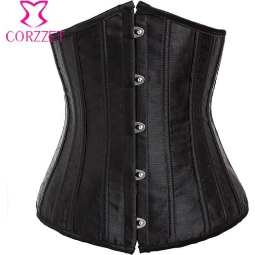 24 Spiral Steel Boned Waist Trainer Corset Plus Size 6XL Black Underbust Waist Cincher Corpetes E Espartilhos Sexy Bustier