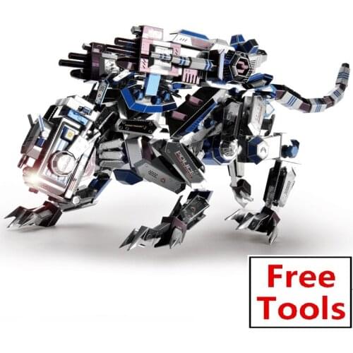 Microworld 3D DIY assemble Metal military Puzzle Mechanical Police Dog model jigsaw Educational Puzzle laser cut toy For Child