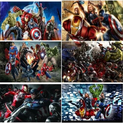 5D Diamond Painting Marvel Avengers Superhero Iron Man Spiderman Cross Stitch Children Home Decoration Embroidery Girl Boy Gift