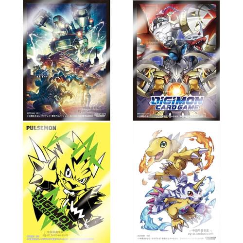 60pcs Original BANDAI Anime Digimon Adventure Digimon DTCG Card Sleeves Board Games Barrier Protector Standard Transparent Outer