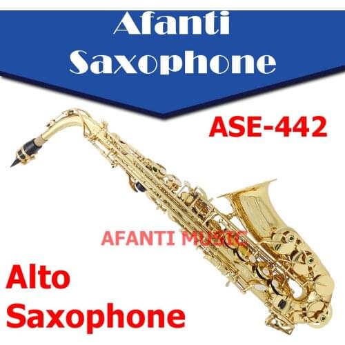 Afanti Music Eb Brass body Gold Lacquer Alto Saxophone (ASE-442)