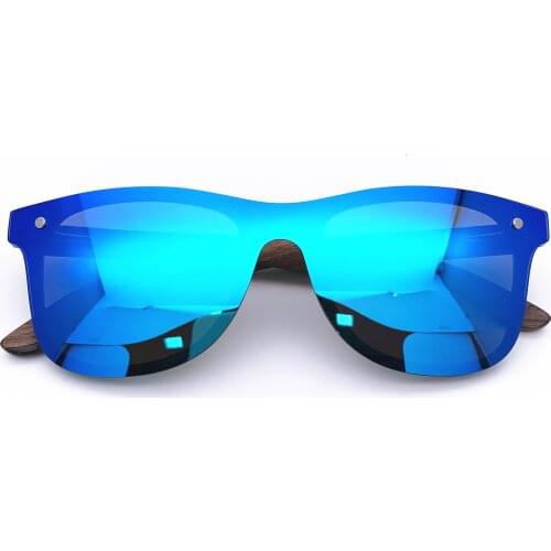 Belight Optical Rimless with Bamboo Arm Women Men Polarized Protection Square Shape Vintage Retro Sunglasses with Case Oculos