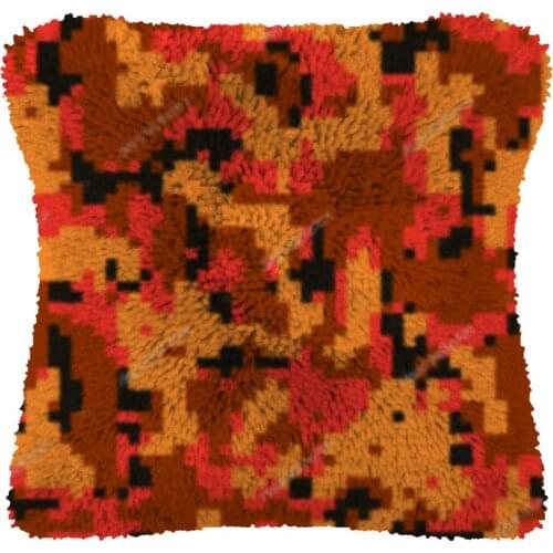 Color lattice Latch Hook Kit Make Cushion Canvas Crochet Pillow Case Latch Hook Cushion Cover Arts & Craft