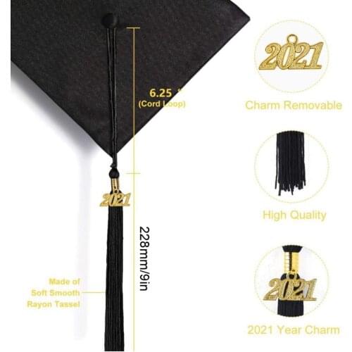 Decorative Tassel Academic Graduation Tassel With 2021 Year Charm Ceremonies Accessories For Graduates Bag Ornaments Souvenir