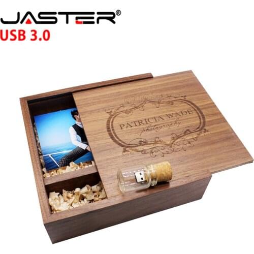 JASTER 205*205*60mm Photo Album Wooden USB + Box usb flash drive Memory stick USB 3.0 16GB free custom LOGO Photography Wedding