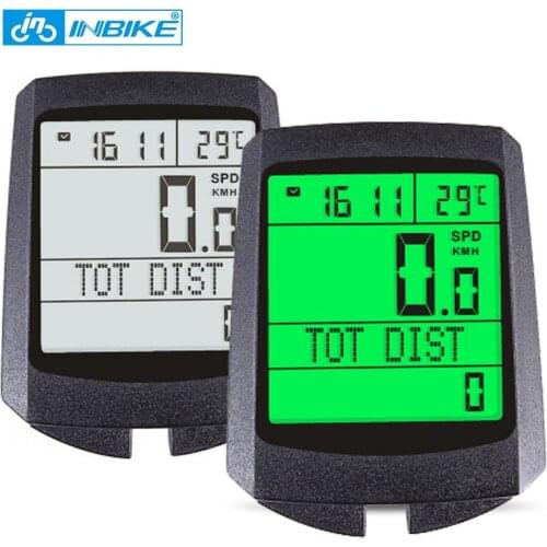 INBIKE Waterproof Speedometer Watch Bicycle Riding Computer Wireless Mountain Bike Bicycle Odometer Stopwatch LED Digital Rate
