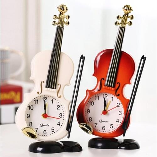Simulation Ornaments Instrument Creative Gift Desktop Musical Modeling Timing Room Decoration Timer Bedroom Violin Alarm Clock