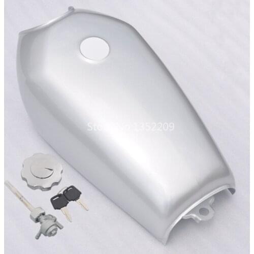 Motorcycle Silver Retro 9L 2.4 Gal Cafe Racer Fuel Gas Tank Mount Kit Fits For Honda CG125 CG125S CG250 Accessories