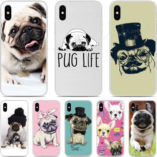 Soft TPU Pug Puppy Dog Pattern Phone Case For Doogee X90 N20 Y9 Plus N10 Y7 Y8 Y8C X70 X60 X60L X50 X50L X30 X55 Silicone Cover