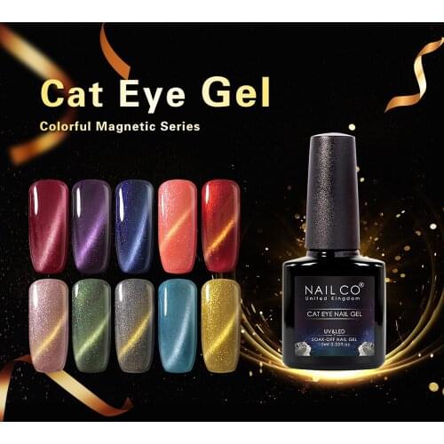 NAILCO Cat Eye Gel Nail Polish 10ml 3D Color UV Holographic Nail Art lakiery hybrydowe Magnet Nail Gel Vernis Soak Off Lacquer