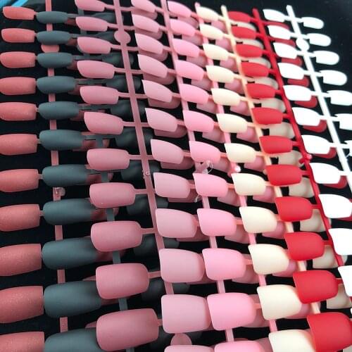 DingXue 24 /pcs Colorful Matte False nail Detachable Tips For Nail Extension Manicure Art Press On Fake False Nails G009