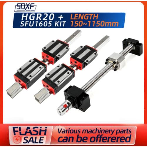 One set, factory direct sales, two guide rails, + four sliders + one piece of SFU1605-any length +BKBF12+DSG16H+coupling10*8mm