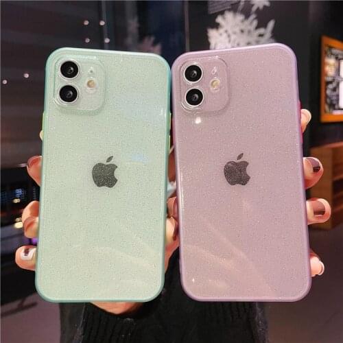New Soft TPU Back Cover Starry Transparent Colorful Button Phone Case For iPhone 12 Mini 11 Pro Max 7 8 Plus X XR XS Max SE 2020