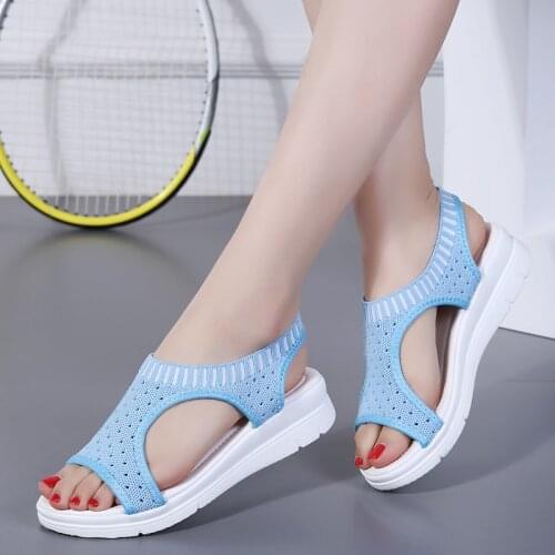 Women Sandals 2020 New Female Shoes Women Summer Wedge Comfort Sandals Ladies Flat Slingback Sandals Women Sandalias size 35-44