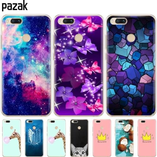 Silicon case For Xiaomi Mi A1 case Soft TPU Back Phone Cover For xiaomi mi a1 Coque bumper 360 full shockproof Painting shell