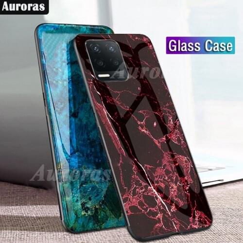 Auroras For Realme 8 5G Case Tempered Glass Soft Silicone Frame Cover Marble Print For Realme 8 Pro Cover Funda Narzo 30 5G