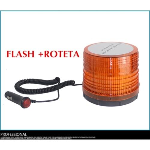 LED Magnetic 10-30V Highlights 72LED rotate Strobe flash Rotation Warning Lights Project Forklift Top Round Ambe Traffic Light