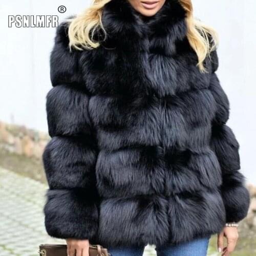 TOPINEUP Blue Fur Coats