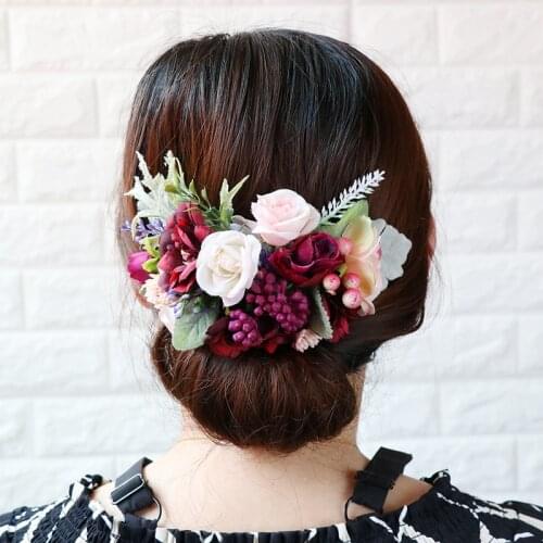 2pcs delivery Artificial flower silk flower head flower hairpin berry wedding decoration Hat Flower Arrangement jewelry DIY