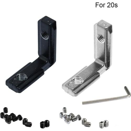 10pcs 20pcs 20s L Shape Inner Corner Connector Joint Bracket for 2020 Aluminum Profile with slot 6mm
