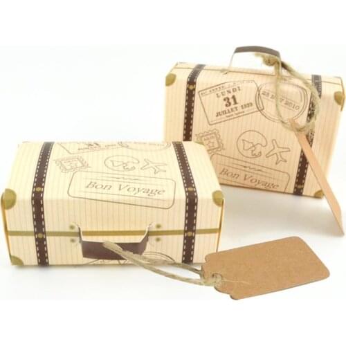 10pcs Creative Mini Suitcase Gift Box Favor Candy Box Candy Packaging Carton Chocolate Box Wedding Birthday Event Party Supplies