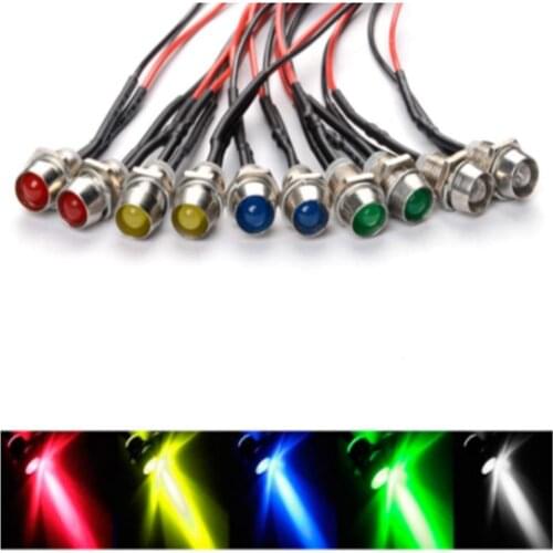10x 12V 10mm LED Indicator Light Lamp Pilot Dash Directional Car Motorcycle